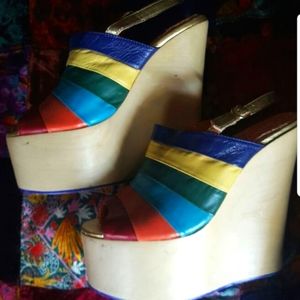 Funky vintage rainbow platforms